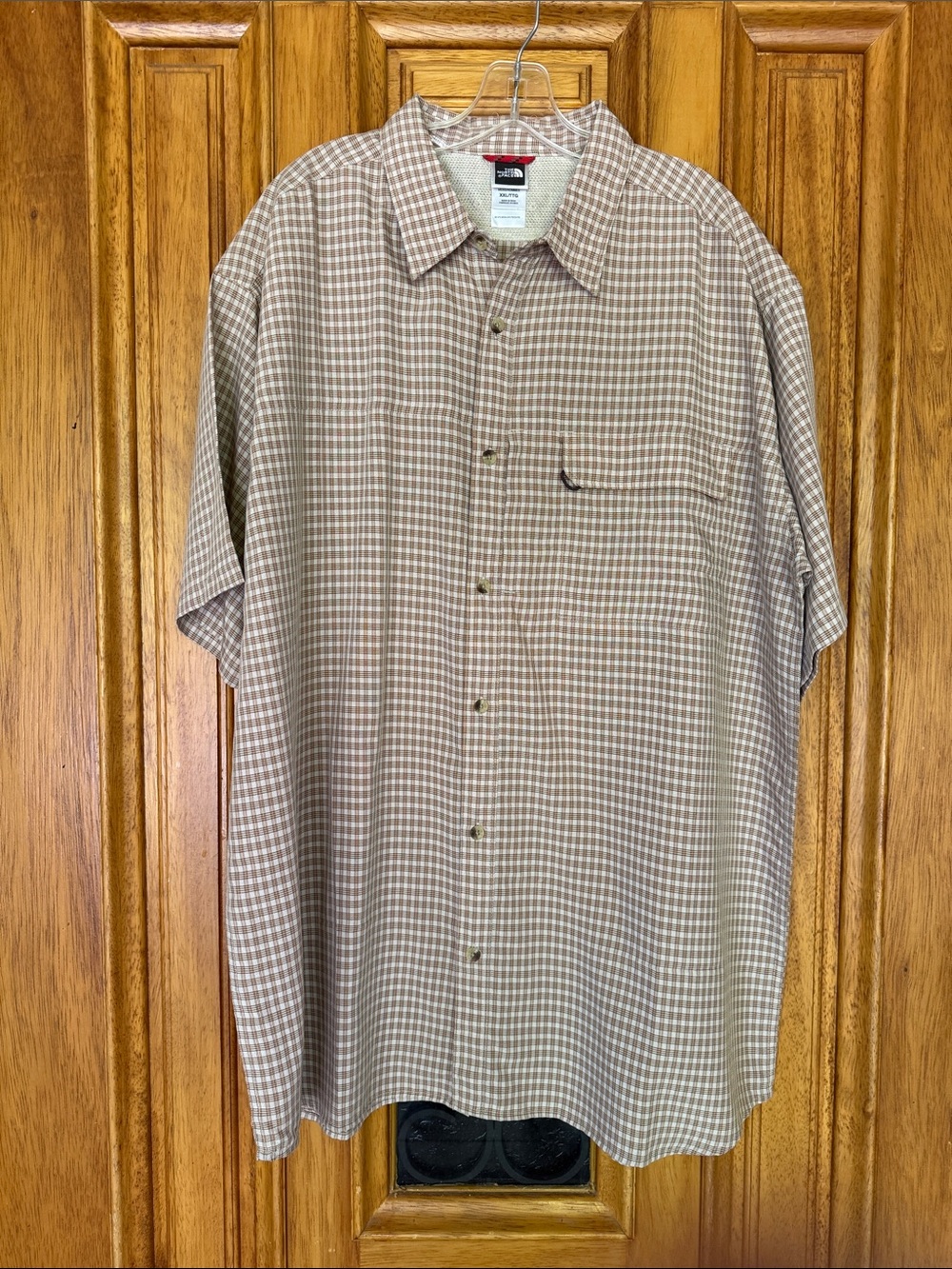 The North Face Brown Check Short-Sleeve Button-Up Shirt